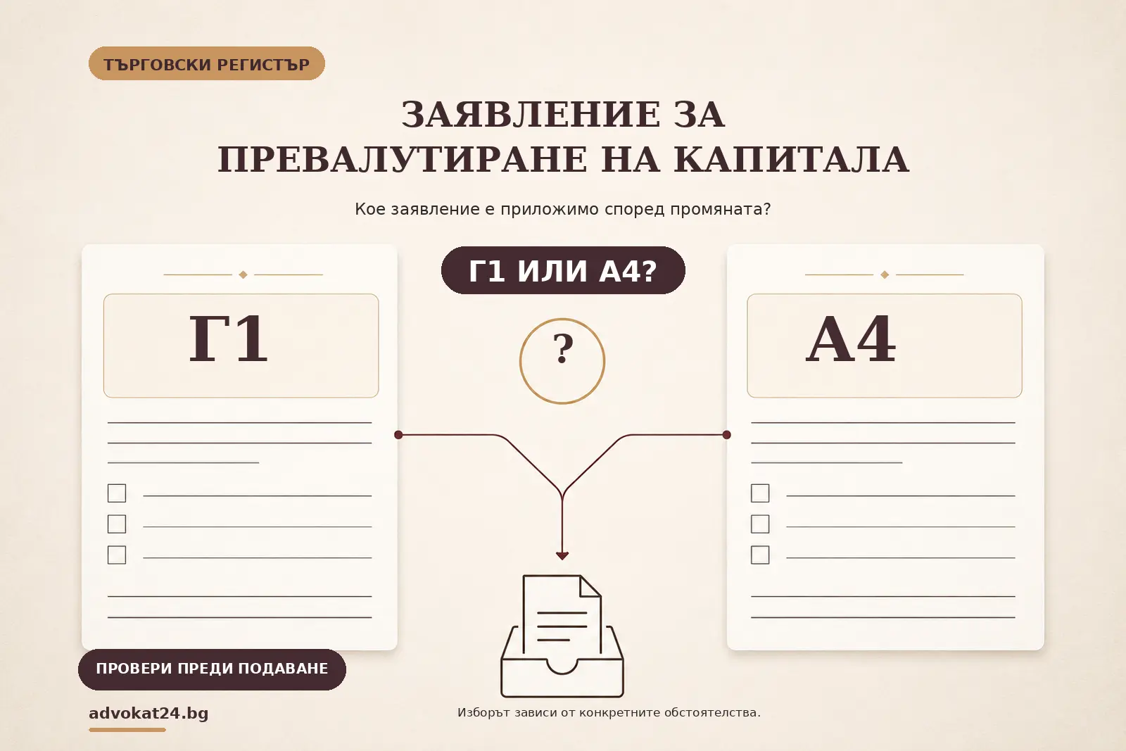 Заявление за превалутиране на капитала – проверка дали се подава Г1 или А4