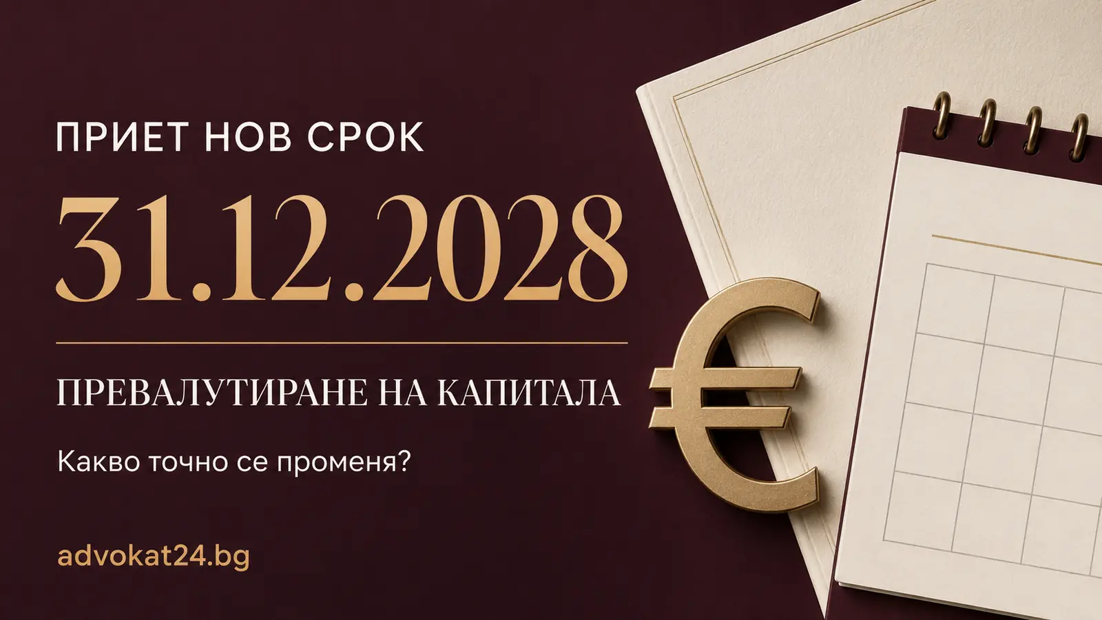 Приет нов срок до 31 декември 2028 г. за превалутиране на капитала